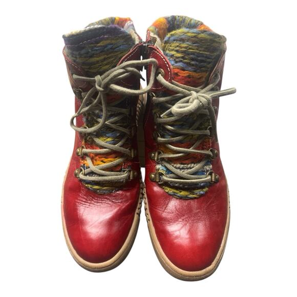 Josef Seibel Maren Women's 38 7.5-8 Bootie Leather Ankle Boot Red Warm Comfort - Picture 2 of 16